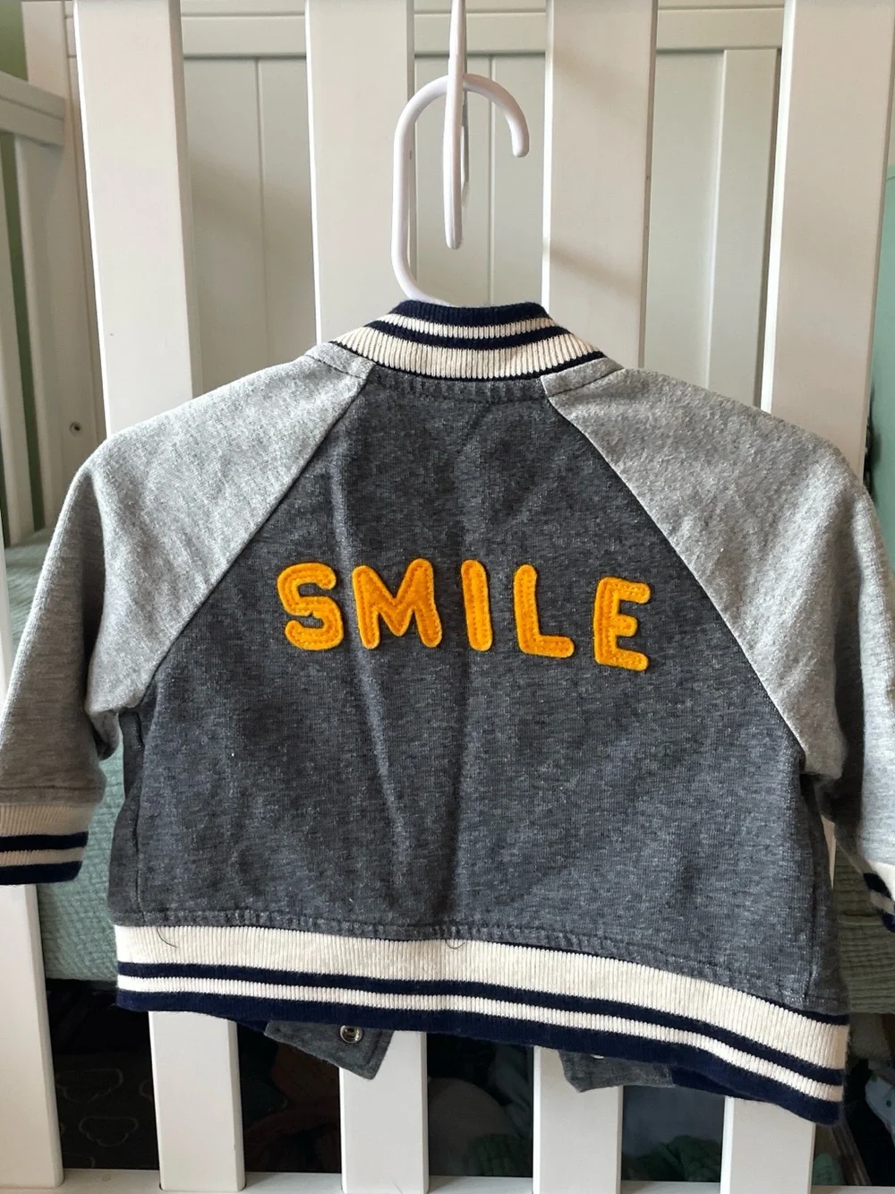 GAP Baby Dark Gray & Light Gray Varsity Jacket
